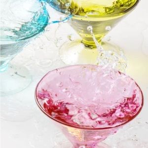 Karma Catalina Short martini glasses s/2-celery & raspberry hammered texture–NWT